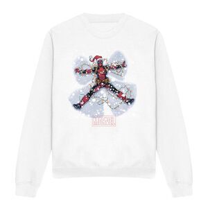 Deadpool Unisex Adult Deadpool Snow Angels Christmas Sweatshirt / White